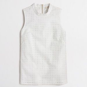 •J. Crew• Eyelet White Shell Top